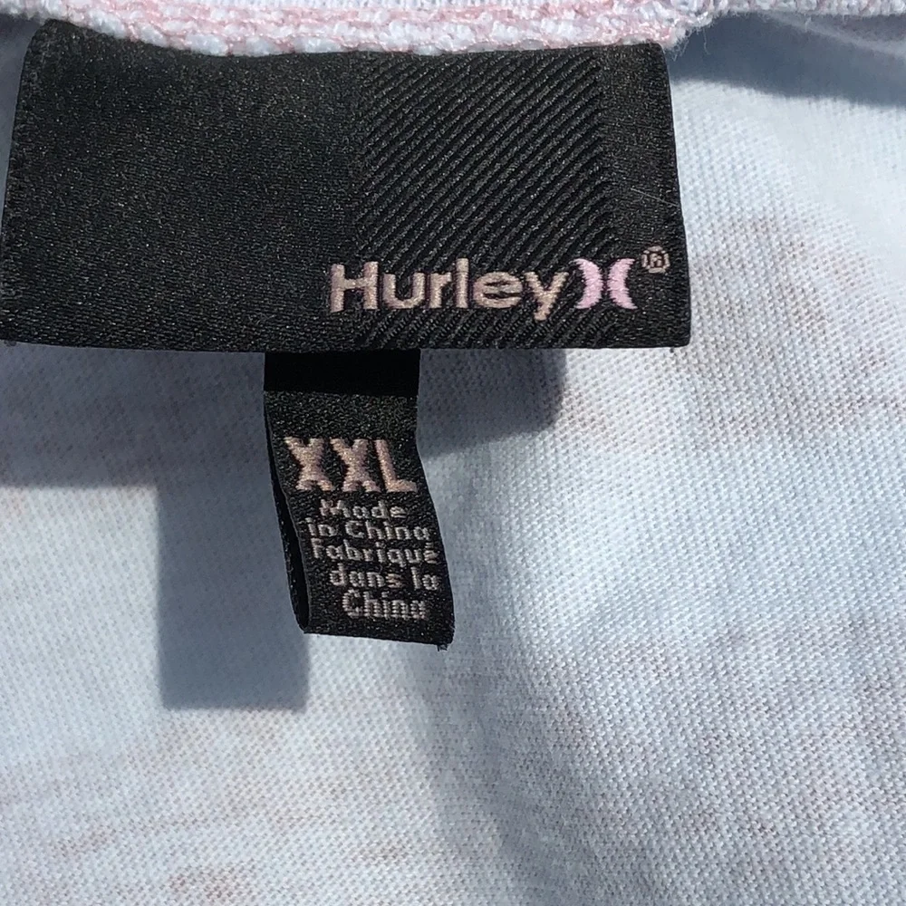 Hurley Mens Blue Red Striped T Shirt XXL 2XL Short Sleeve Surf Surfer Cotton - Picture 5 of 10